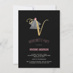 Invitación a la fiesta de la Purpurina de oro Mono