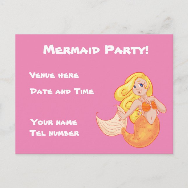 Invitación a la fiesta de la sirena (Anverso)