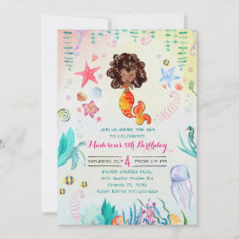 Invitación a la fiesta de la sirena afroamericana
