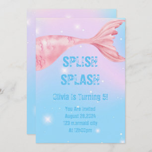 Invitación a la fiesta de la sirena para chicas