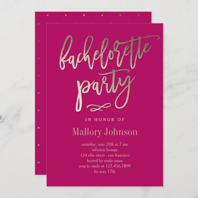 Invitación a la fiesta de la solapa del glimmer ce (Anverso / Reverso)