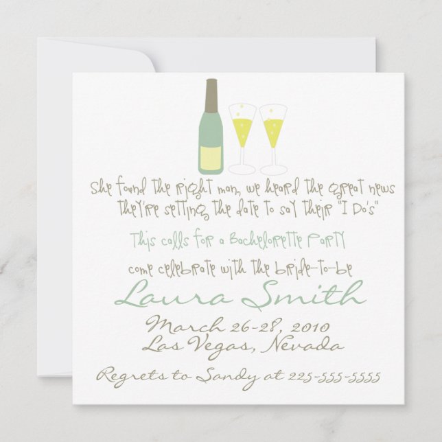 Invitación a la fiesta de la soltera (Anverso)