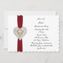 Invitación a la fiesta de la soltera de encaje roj