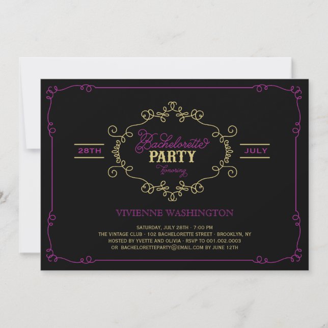 Invitación a la fiesta de la soltera floreciente d (Anverso)