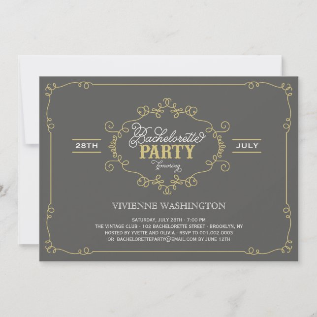Invitación a la fiesta de la soltera floreciente d (Anverso)