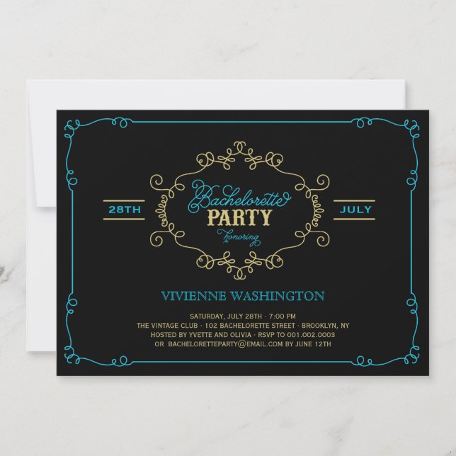 Invitación a la fiesta de la soltera floreciente d (Anverso)