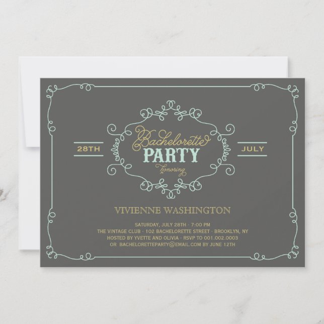 Invitación a la fiesta de la soltera floreciente d (Anverso)