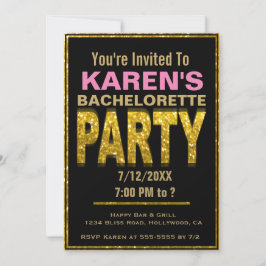 Invitación a la fiesta de la soltera | Glam de oro