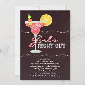 Invitación a la fiesta de la soltera nocturna de l