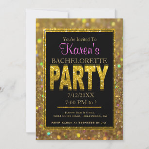 Invitación a la fiesta de la soltera Purpurina d
