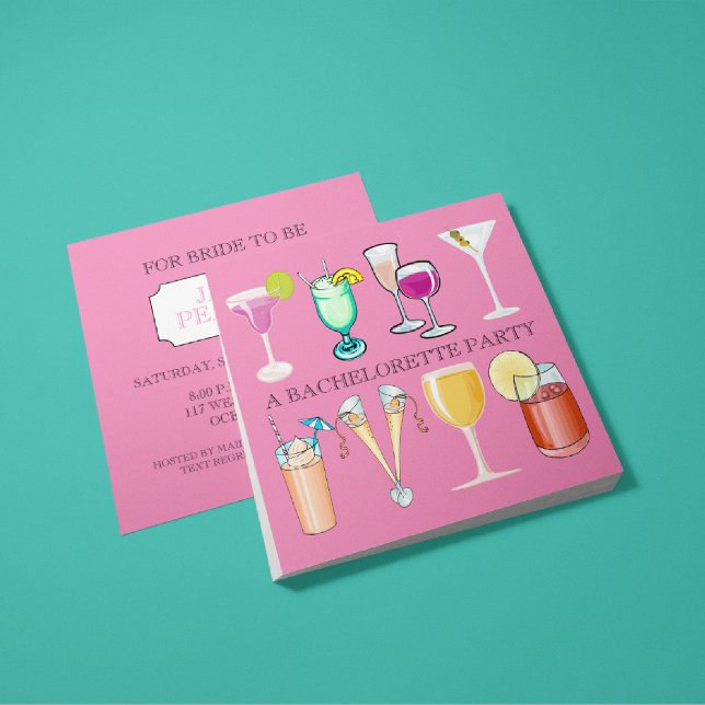 Invitación a la fiesta de la soltera (rosa) (Subido por el creador)