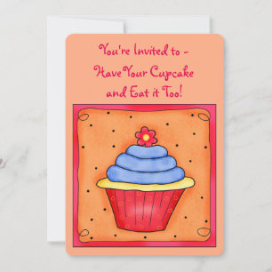 Invitación a la fiesta de la tarta de arte del nar