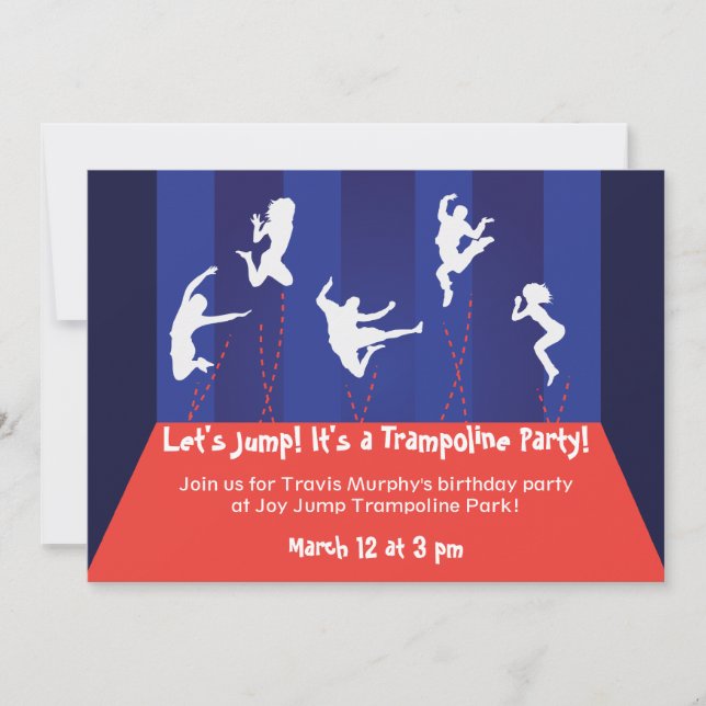 Invitación a la fiesta de la Trampolina Azul y Nar (Anverso)