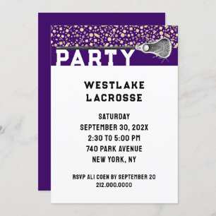Invitación a la fiesta de Lacrosse