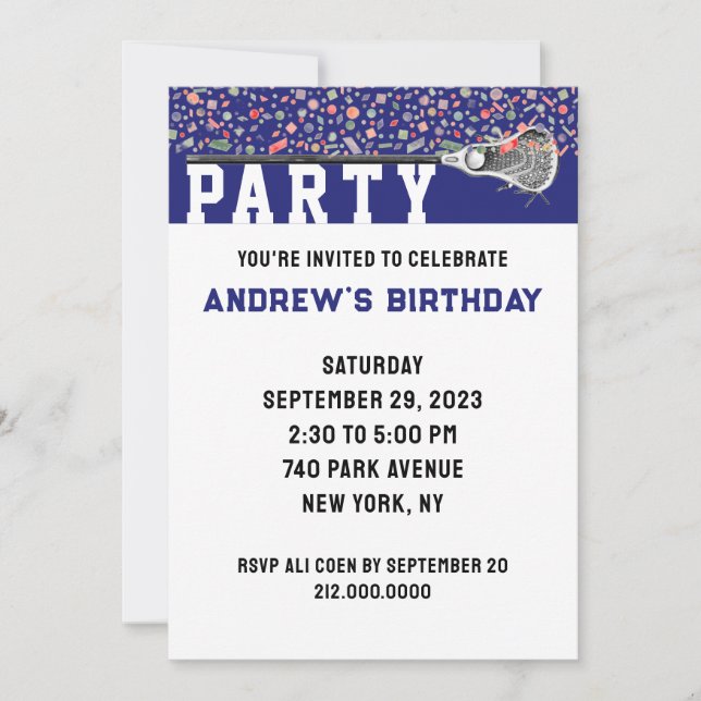 Invitación a la fiesta de Lacrosse (Anverso)