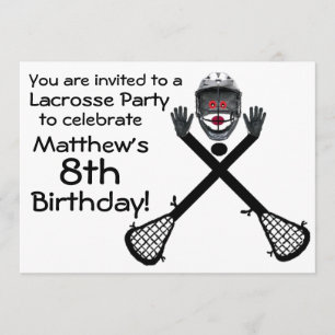 Invitación a la fiesta de Lacrosse por el cumpleañ
