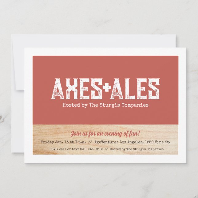 Invitación a la Fiesta de Lanzamiento de Hachas (Anverso)