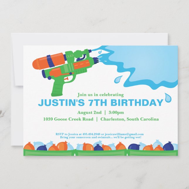 Invitación a la fiesta de las armas de agua (Anverso)