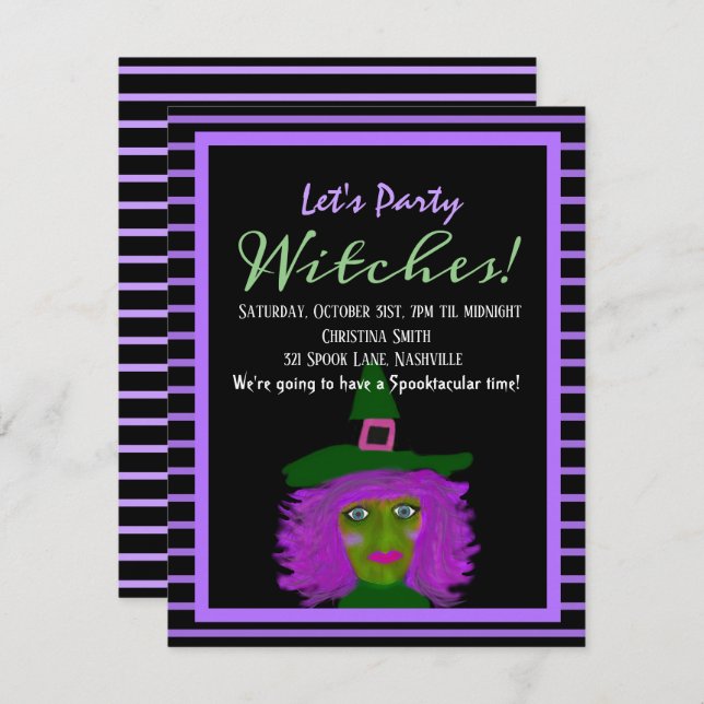 Invitación a la fiesta de las brujas de adultos de (Anverso / Reverso)