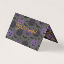 Invitación a la fiesta de las calabazas moradas y 