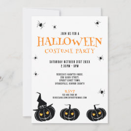 Invitación a la fiesta de las calabazas y arañas d