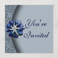 Invitación a la fiesta de las flores azules joyas