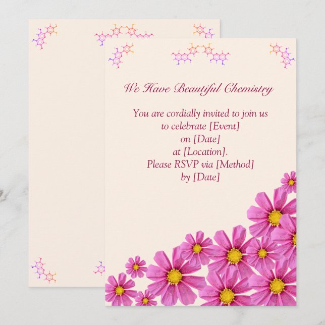 Invitación a la fiesta de las flores de química (Anverso / Reverso)