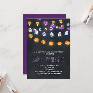 Invitación a la fiesta de las luces de calabaza de