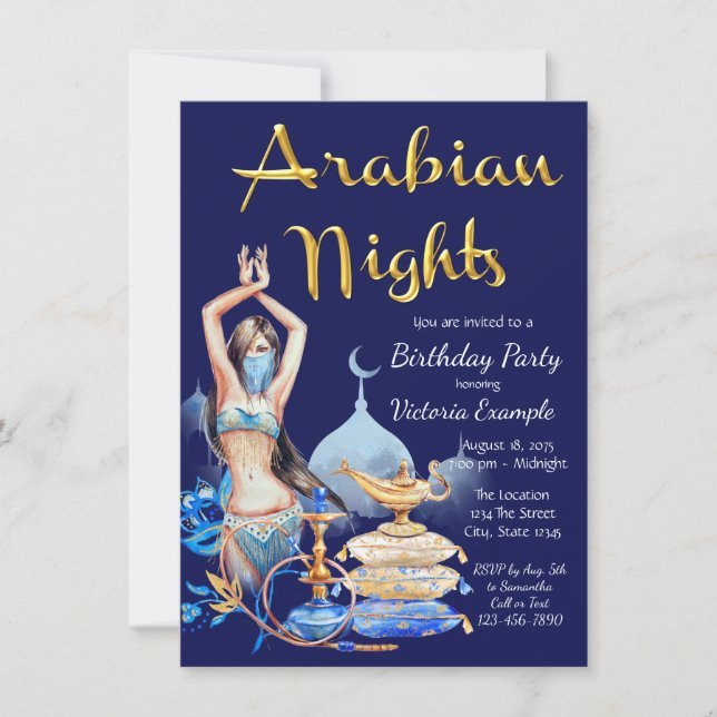 Invitación a la fiesta de las Mil y una Noches (Anverso)