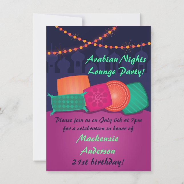 Invitación a la fiesta de las noches árabes (Anverso)