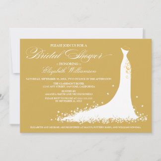Invitación a la fiesta de las novias con Boda (oro