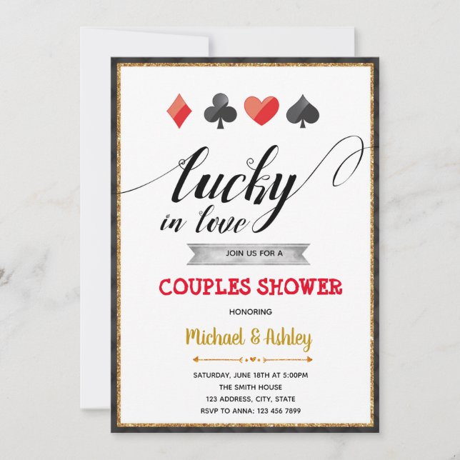 Invitación a la fiesta de las vegas en el amor (Anverso)