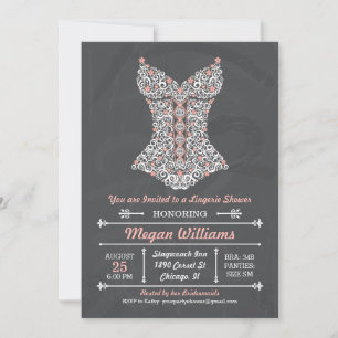 Invitación a la fiesta de lencería en pizarra