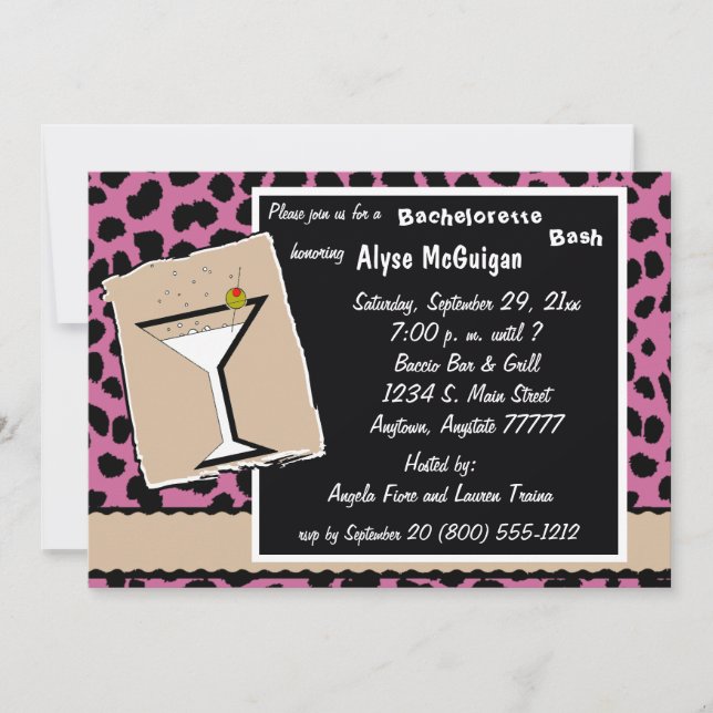 Invitación A La Fiesta De Leopardo De Chocolate Y  (Anverso)