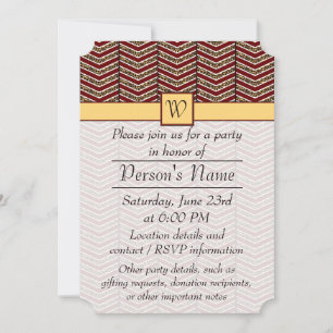 Invitación a la fiesta de leopardo Print Chevron