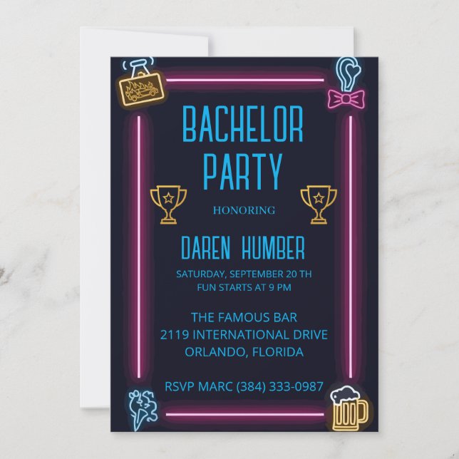 Invitación a la fiesta de licenciatura - Diseño de (Anverso)