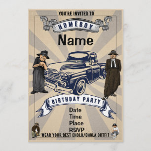 Invitación a la Fiesta de Lil Homies Chicanas Tema