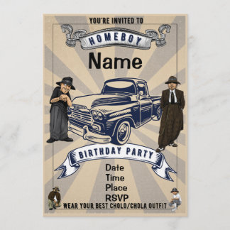 Invitación a la Fiesta de Lil Homies Chicanas Tema