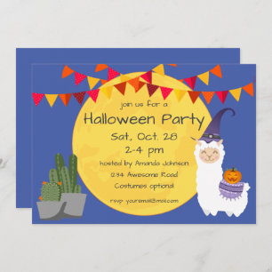 Invitación a la fiesta de Llama de Halloween