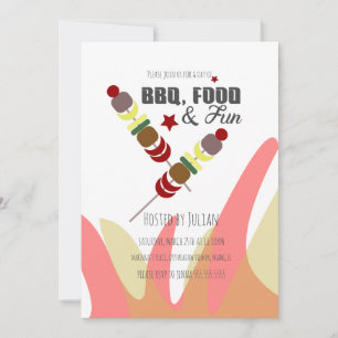 Invitación a la fiesta de llamas de brochetas de B