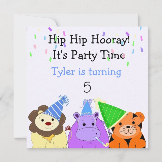 Invitación a la fiesta de los animales zoológicos (Anverso)