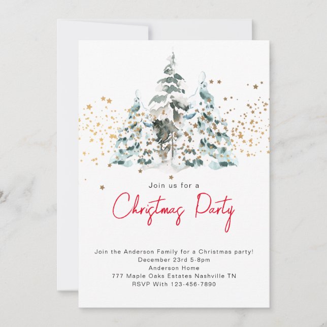Invitación a la fiesta de los Árboles Navideños de (Anverso)