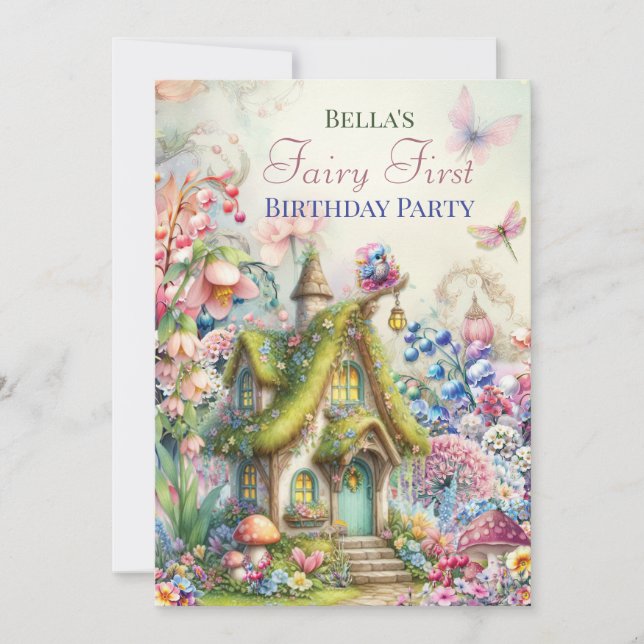 Invitación a la fiesta de los bosques de hadas de  (Anverso)