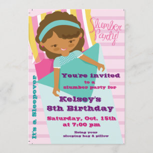 Invitación a la fiesta de los chicas Sleepover Paj
