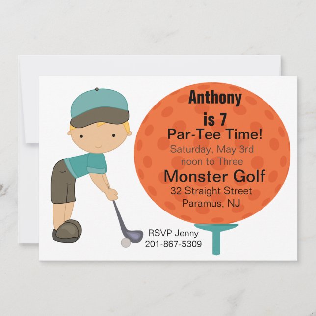 Invitación a la fiesta de los chicos del Big Golf  (Anverso)