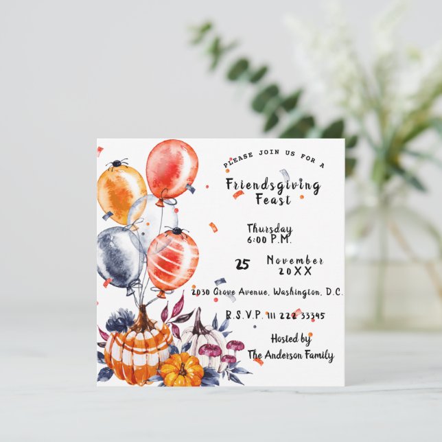 Invitación a la fiesta de los Días de Amistad (Anverso de pie)