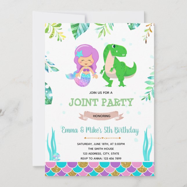 Invitación a la fiesta de los dinosaurios (Anverso)