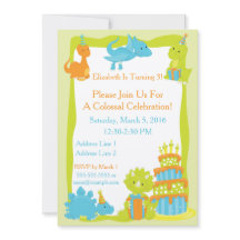 Invitación a la fiesta de los dinosaurios bebés