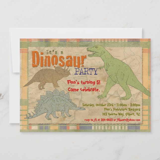 Invitación a la fiesta de los dinosaurios - Person (Anverso)