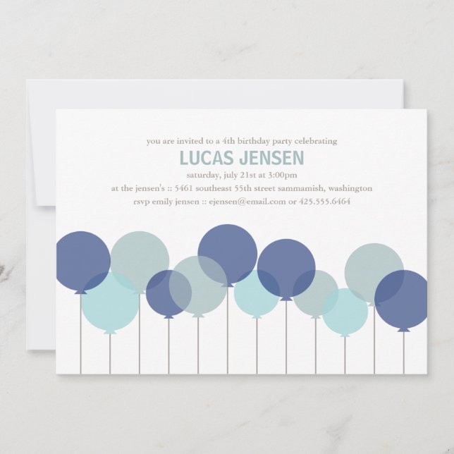 Invitación a la fiesta de los globos (Anverso)